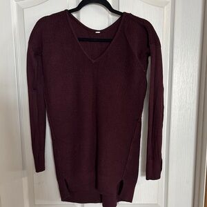 lululemon athletica Red V-Neck Sweater
